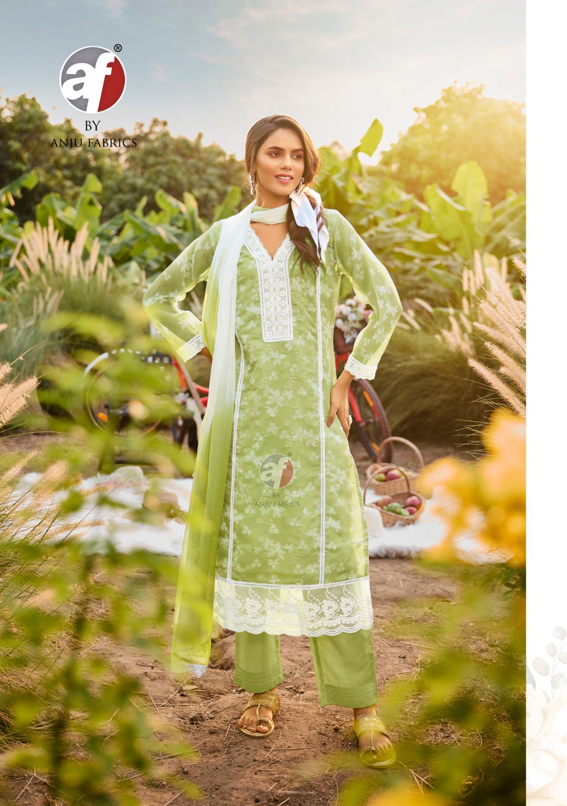 Affair Vol 2 By Anju Digital Printed Organza Designer Kurti With Bottom Dupatta Wholesale Online